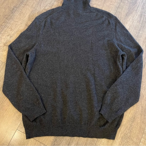 Club Room Luxury Cashmere Turtle Neck Sweater Heathered Dark Gray Women’s Sz XL - Picture 4 of 9